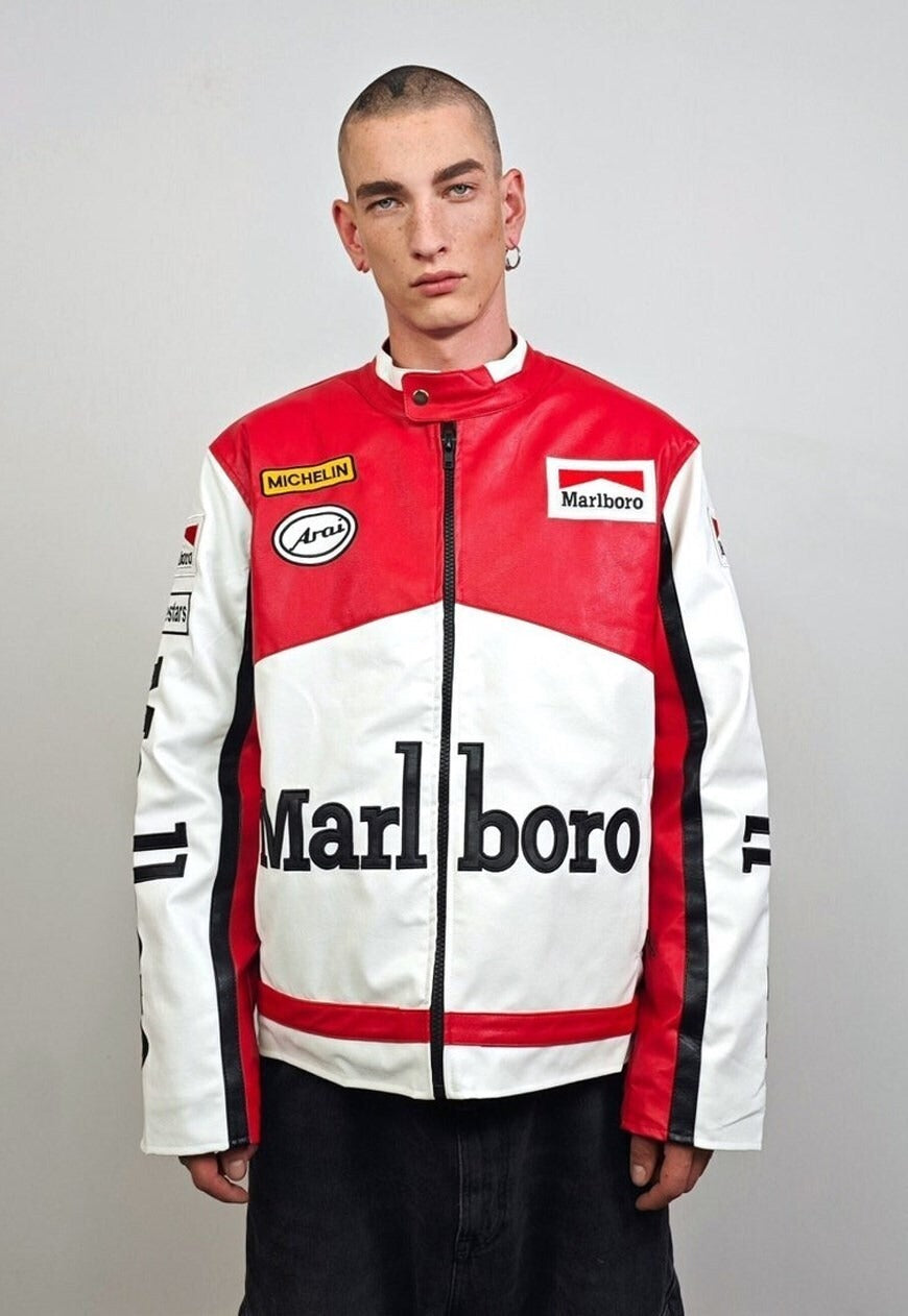 MALBORO VINTAGE RACING LEATHER JACKET LAP SEVEN