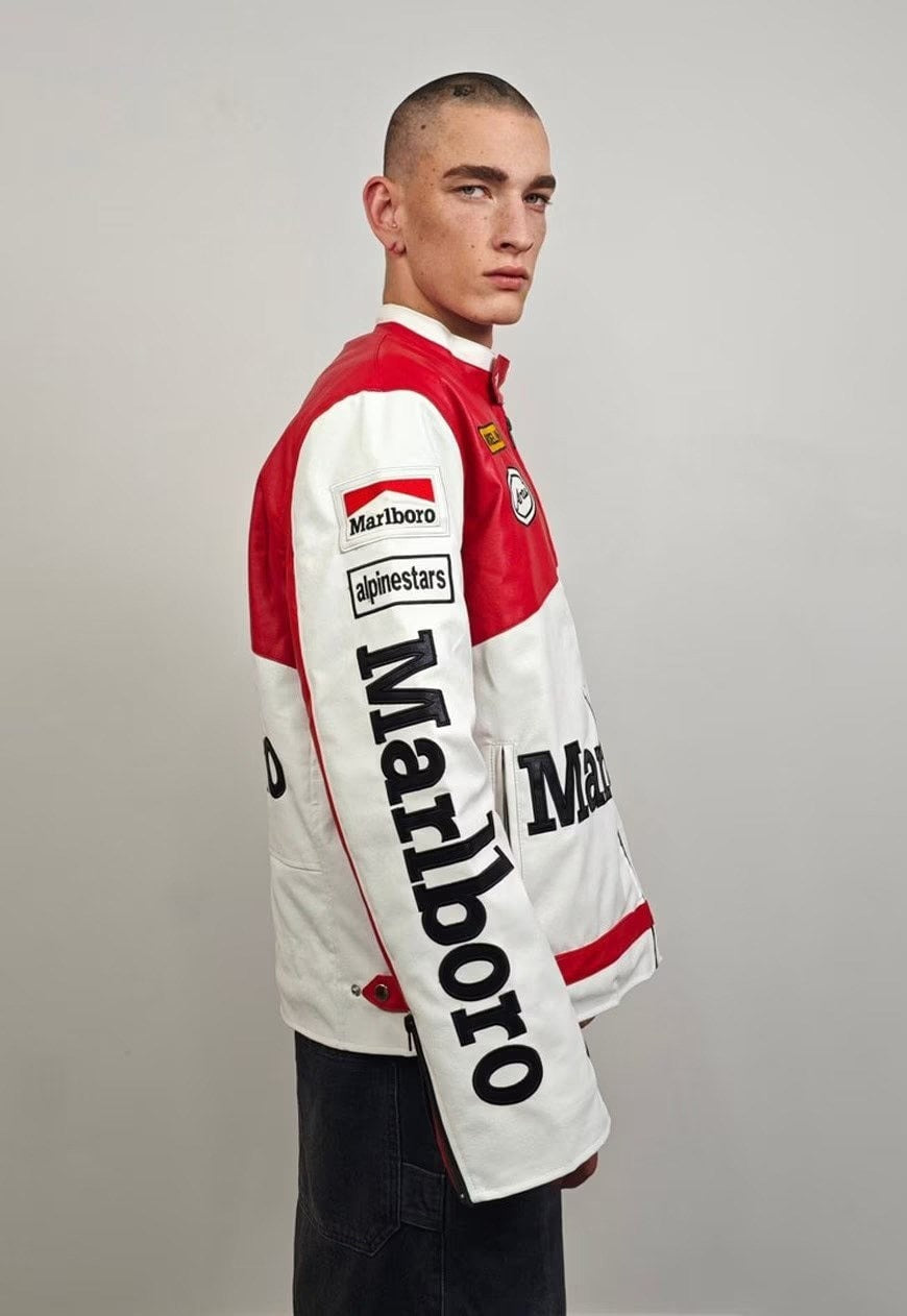 MALBORO VINTAGE RACING LEATHER JACKET LAP SEVEN