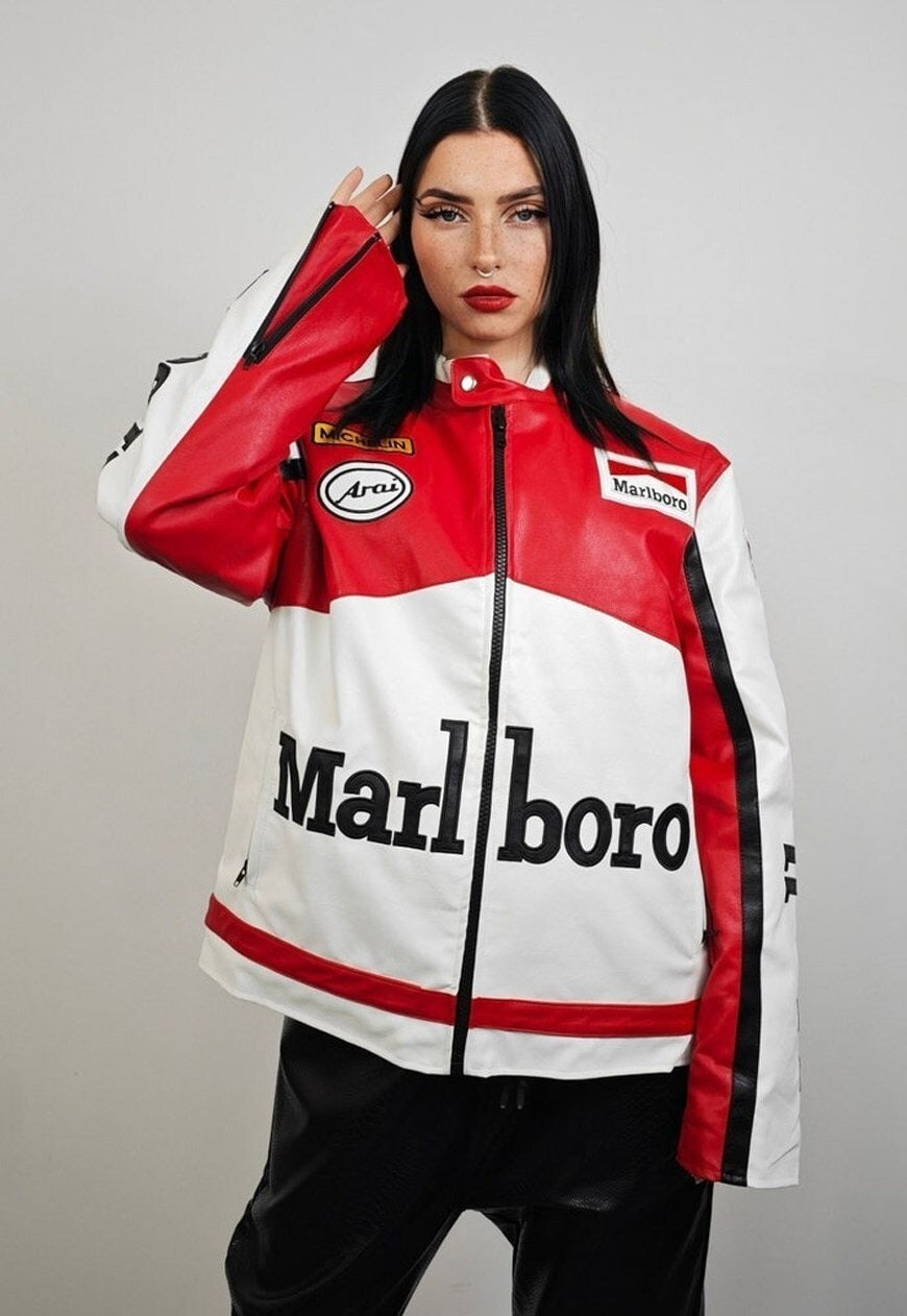 MALBORO VINTAGE RACING LEATHER JACKET LAP SEVEN
